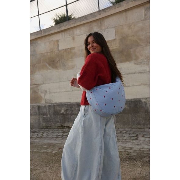 STUDIO NOOS PUFFY CROSS BODY BAG LIGHT BLUE HEARTS - ORGANIZÉRY A KOŠÍKY - KOČÁRKY A PŘÍSLUŠENSTVÍ