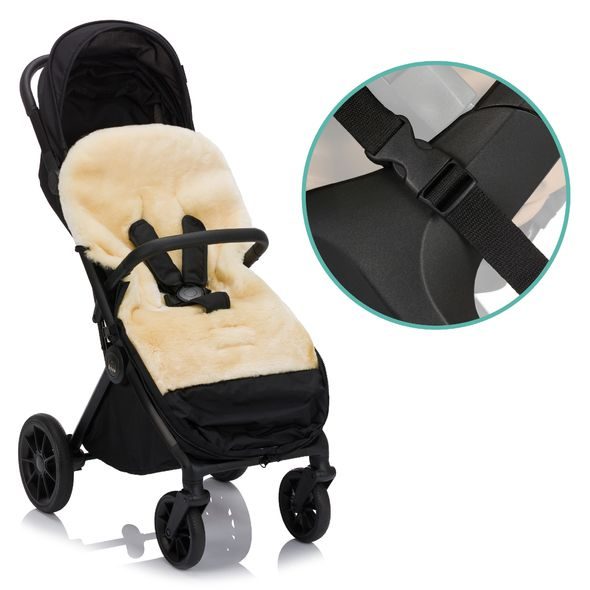 FILLIKID FUSAK ZIMNÍ Z MERINO JEHNĚČÍ KOŽEŠINY DAVOS BLACK - FUSAKY DO KOČÁRKU - KOČÁRKY A PŘÍSLUŠENSTVÍ