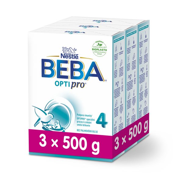 BEBA 3X OPTIPRO® 4 (500G) - KOJENECKÁ MLÉKA - KRMENÍ