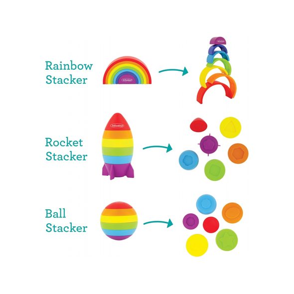 INFANTINO SADA SKLÁDACÍCH HRAČEK IMAGINATION STACKERS - STAVEBNICE A PUZZLE - PRO DĚTI