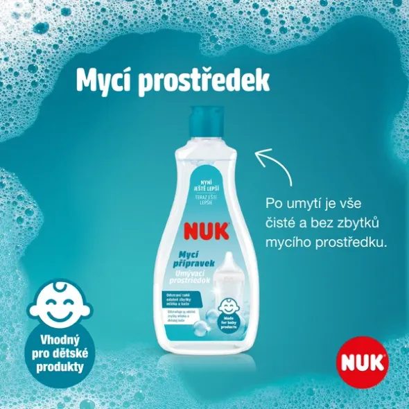 NUK MYCÍ PROSTŘEDEK NA LAHVIČKY A SAVIČKY 500 ML - KOJENECKÉ LAHVE - KRMENÍ