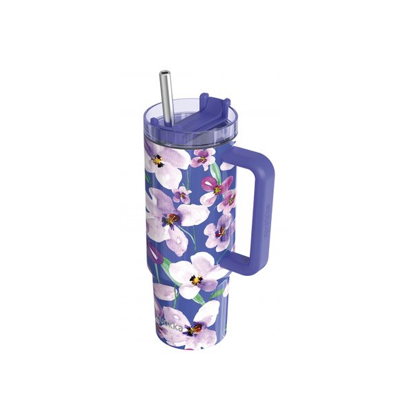 QUOKKA NEREZOVÝ TERMOHRNEK S BRČKEM STREAM FLOWER DUSK 950 ML - TERMOOBALY A TERMOSKY - KRMENÍ