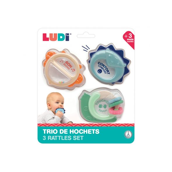 LUDI CHRASTÍTKA S KOUSÁTKEM ZVÍŘÁTKA 3 KS - CHRASTÍTKA - PRO DĚTI