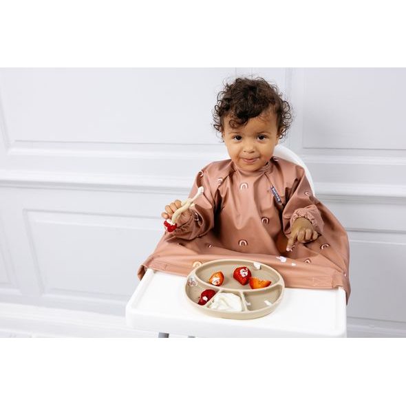 BIBADO SILIKONOVÝ DĚLENÝ TALÍŘ S PŘÍSAVKOU FAWN - MISKY, TALÍŘKY A PODLOŽKY - KRMENÍ