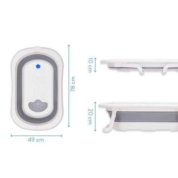 FILLIKID SKLÁDACÍ DĚTSKÁ VANIČKA ORCA GREY-WHITE - VANIČKY PLASTOVÉ - KOUPÁNÍ A ZDRAVÍ