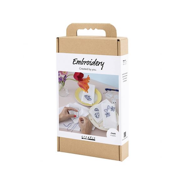 CREATIV COMPANY KREATIVNÍ SADA VYŠÍVÁNÍ TEXTILNÍCH UBROUSKŮ - VÝTVARNÉ POMŮCKY A HRAČKY - PRO DĚTI