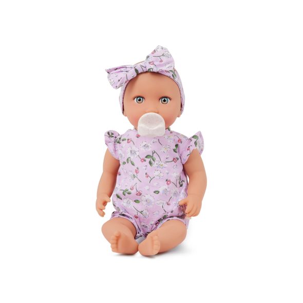 LULLA BABY PANENKA 35 CM V OVERALU S ČELENKOU FLORAL LILA - PANENKY - PRO DĚTI