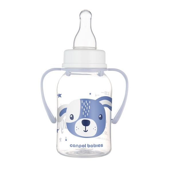CANPOL BABIES LAHEV ÚZKOHRDLÁ S ÚCHYTY CUTE ANIMALS 120ML PEJSEK - KOJENECKÉ LAHVE - KRMENÍ