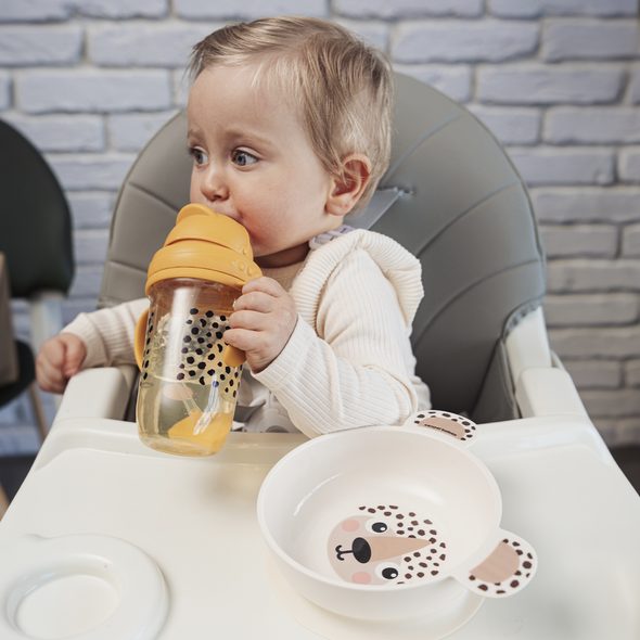 CANPOL BABIES MISKA S UŠIMA A PŘÍSAVKOU BABIESBOO 400 ML BÉŽOVÁ - MISKY, TALÍŘKY A PODLOŽKY - KRMENÍ