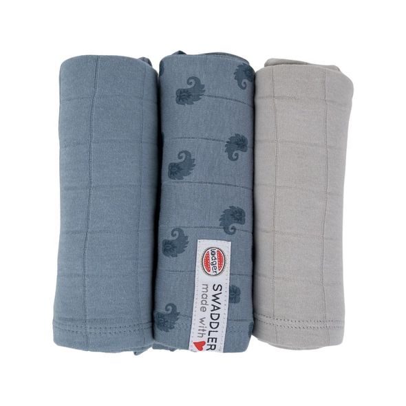 LODGER SWADDLER FLAME TRIBE 3BALENÍ 70 X 70 CM OCEAN - LÁTKOVÉ PLENY SKLÁDANÉ - PŘEBALOVÁNÍ