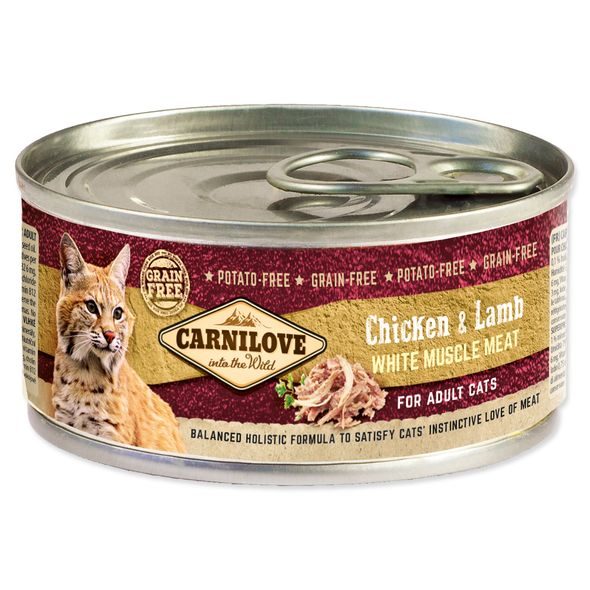 CARNILOVE WMM CHICKEN & LAMB FOR ADULT CATS 100G - KONZERVY PRO KOČKY - CHOVATELSKÉ POTŘEBY MALVÍKZOO