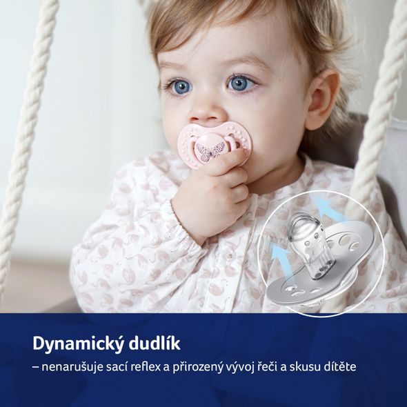 LOVI DUDLÍK SILIKONOVÝ DYNAMICKÝ BOTANIC 18M+ 2KS GIRL - ŠIDÍTKA A DOPLŇKY - KRMENÍ