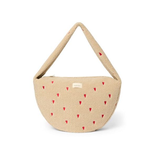 STUDIO NOOS TEDDY CROSS BODY BAG ECRU HEARTS - DOPLŇKY - PRO MAMINKY