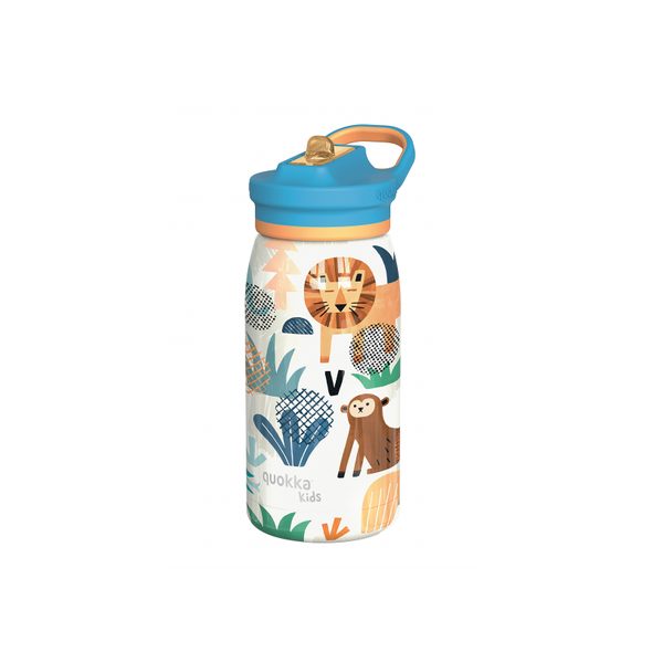 QUOKKA NEREZOVÁ TERMOLÁHEV S PÍTKEM POP KIDS SAFARI 445 ML - SPORTOVNÍ LAHVE - KRMENÍ
