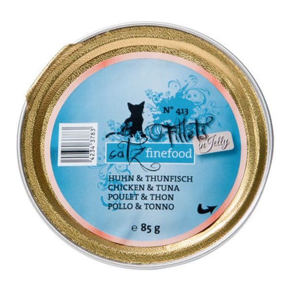 CATZ FINEFOOD CF FILLETS NO.413 - KUŘECÍ MASO A TUŇÁK 85 G - KONZERVY PRO KOČKY - CHOVATELSKÉ POTŘEBY MALVÍKZOO