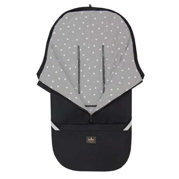 EMITEX FUSAK 2V1 COCOON SOFTSHELL GRAY HEART - FUSAKY DO KOČÁRKU - KOČÁRKY A PŘÍSLUŠENSTVÍ