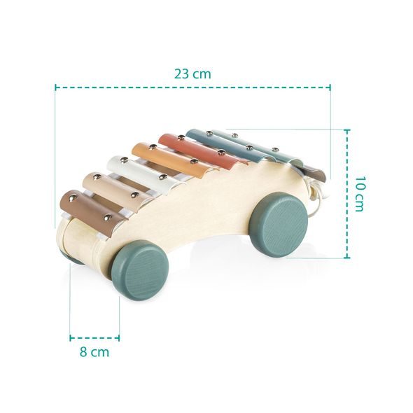 ZOPA DŘEVĚNÝ TAHACÍ XYLOFON - HUDEBNÍ - PRO DĚTI