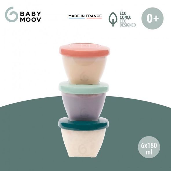 BABYMOOV MISKY S VÍČKY BIO 6X 180ML - MISKY, TALÍŘKY A PODLOŽKY - KRMENÍ