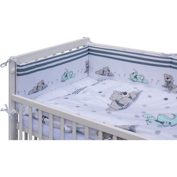 SCARLETT DĚTSKÁ POSTÝLKA S KOMPLETNÍ VÝBAVOU SCARLETT 120X60CM PATRIK TYRKYSOVÁ - DŘEVĚNÉ POSTÝLKY - SPINKÁNÍ