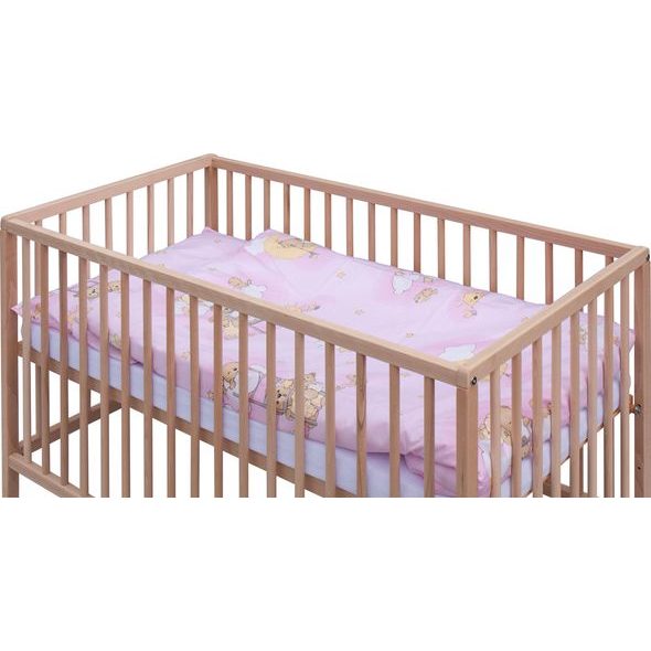 SCARLETT DĚTSKÁ POSTÝLKA S KOMPLETNÍ VÝBAVOU SCARLETT 120X60CM MRÁČEK RŮŽOVÁ - DŘEVĚNÉ POSTÝLKY - SPINKÁNÍ