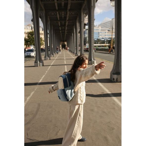 STUDIO NOOS PATCHWORK MIDI BACKPACK BATŮŽEK DENIM - ORGANIZÉRY A KOŠÍKY - KOČÁRKY A PŘÍSLUŠENSTVÍ