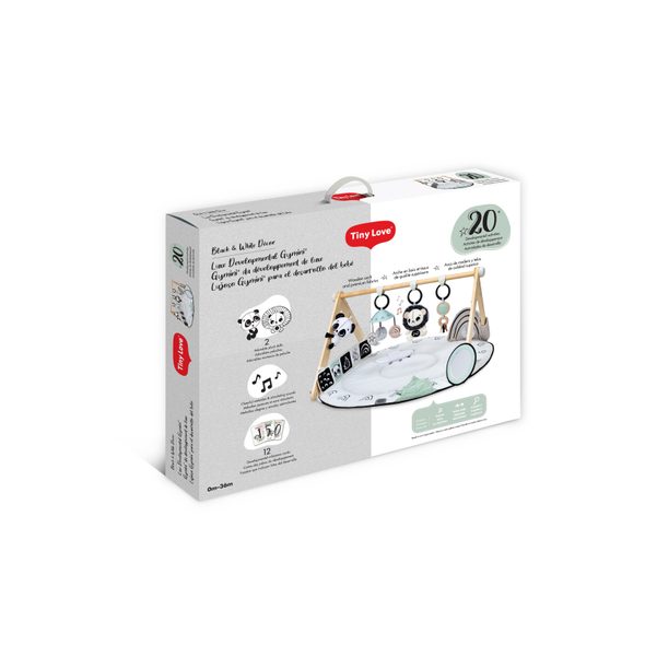 TINY LOVE HRACÍ DEKA S DŘEVĚNOU HRAZDOU BLACK & WHITE - HRACÍ DEKY - PRO DĚTI