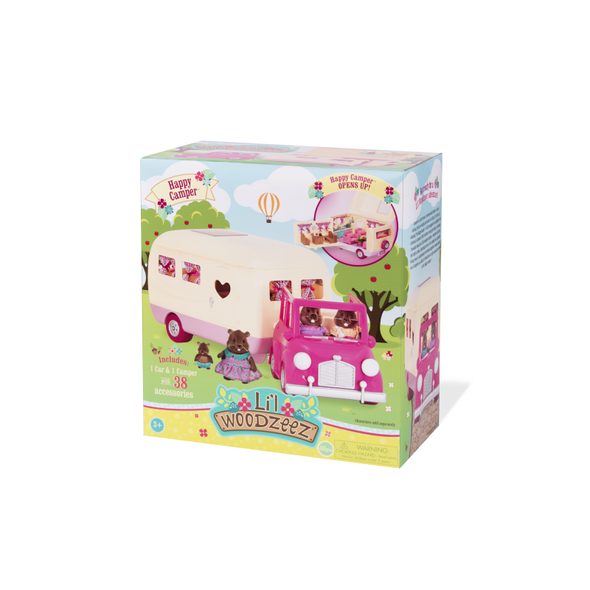 LI'L WOODZEEZ SADA NA KEMPOVÁNÍ PINK HAPPY CAMPER - DOPLŇKY PRO FIGURKY - PRO DĚTI