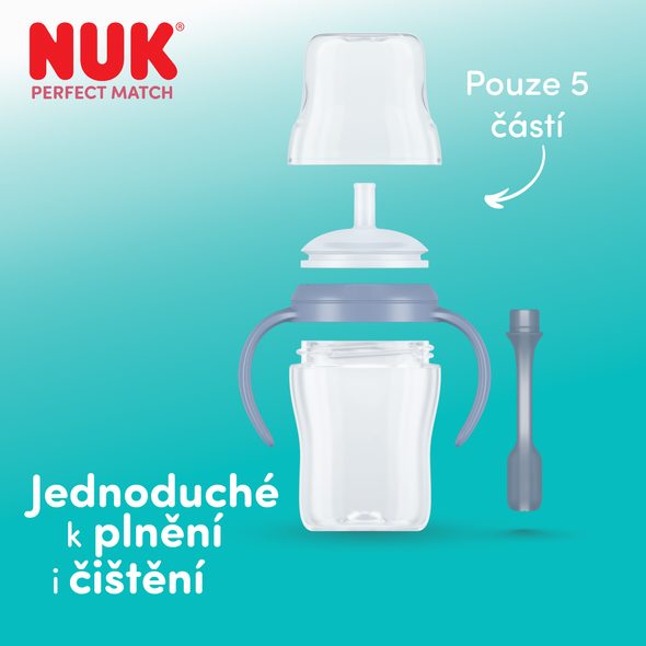 NUK PERFECT MATCH LAHVIČKA NA UČENÍ S BRČKEM PENGUIN 150 ML - KOJENECKÉ LAHVE - KRMENÍ