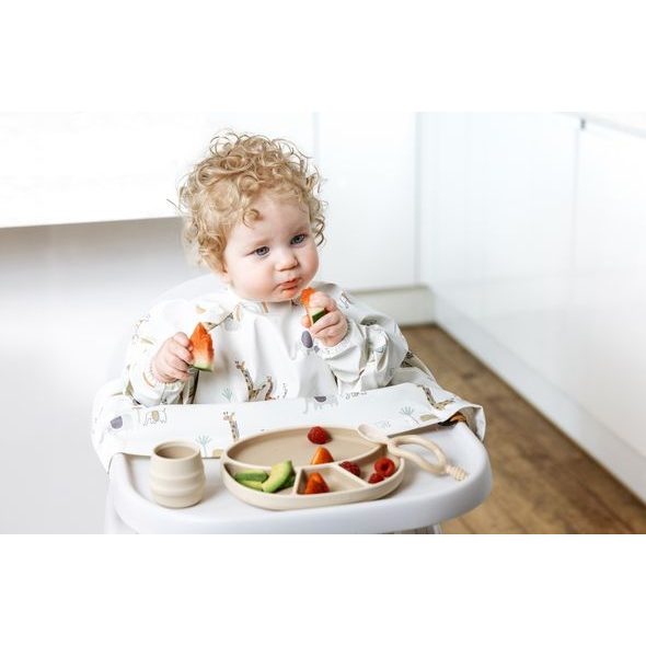 BIBADO SILIKONOVÝ DĚLENÝ TALÍŘ S PŘÍSAVKOU FAWN - MISKY, TALÍŘKY A PODLOŽKY - KRMENÍ