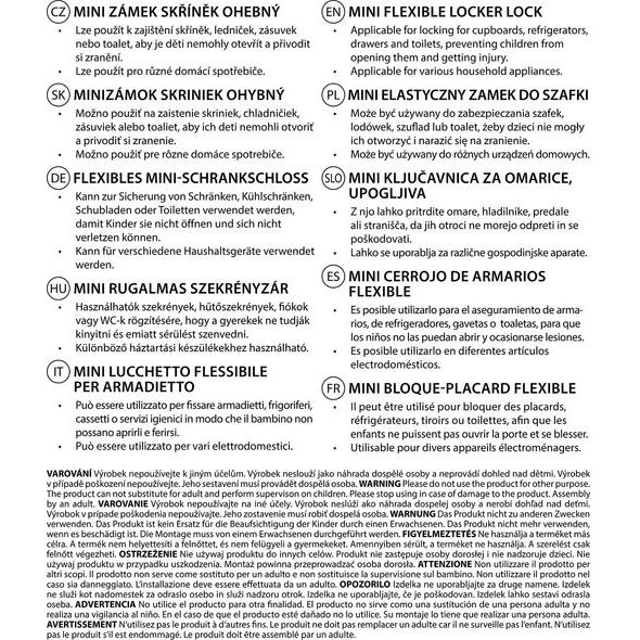 ZOPA MINI ZÁMEK SKŘÍNĚK OHEBNÝ 2KS - BEZPEČNOST DĚTÍ V DOMÁCNOSTI - KOUPÁNÍ A ZDRAVÍ