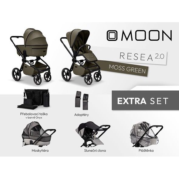 MOON RESEA 2.0 EXTRA SET - MOSS - DVOJKOMBINACE - KOČÁRKY A PŘÍSLUŠENSTVÍ