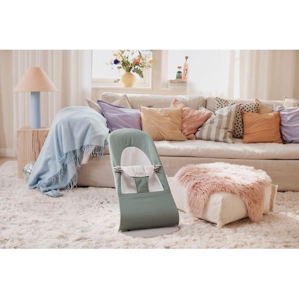 BABYBJÖRN LEHÁTKO BALANCE SOFT WOVEN LIGHT SAGE / GREY JERSEY - LEHÁTKA A HOUPADLA - SPINKÁNÍ