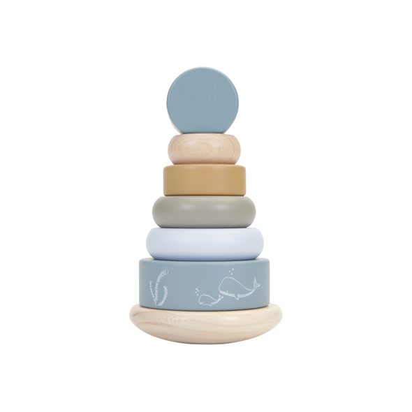 LITTLE DUTCH NASAZOVACÍ KROUŽKY DŘEVĚNÉ OCEAN BLUE - MOTORICKÉ A HRY - PRO DĚTI