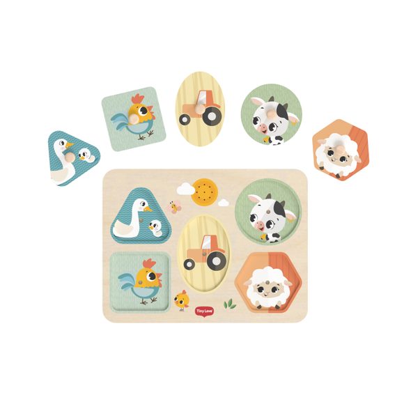 TINY LOVE PUZZLE SE ZVUKY DŘEVĚNÉ FARMERS FUNDAY - DŘEVĚNÉ HRAČKY - PRO DĚTI