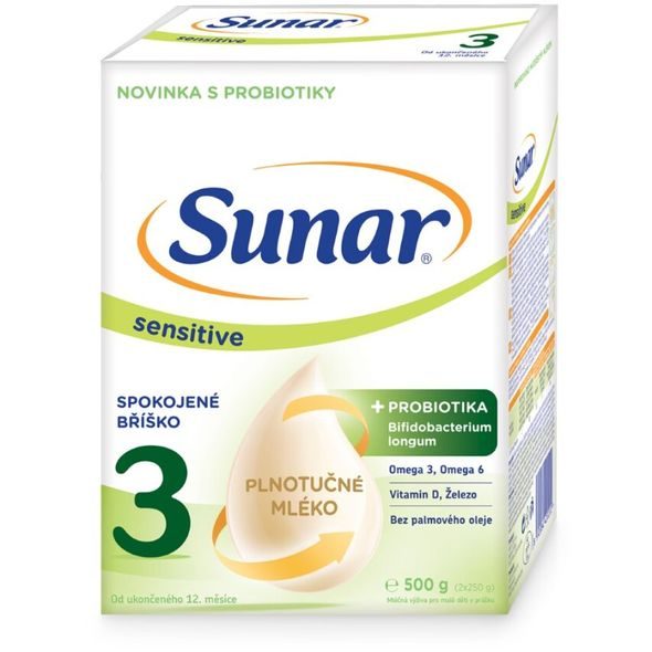 SUNAR 6X SENSITIVE 3 BATOLECÍ KOJENECKÉ MLÉKO 500G - KOJENECKÁ MLÉKA - KRMENÍ