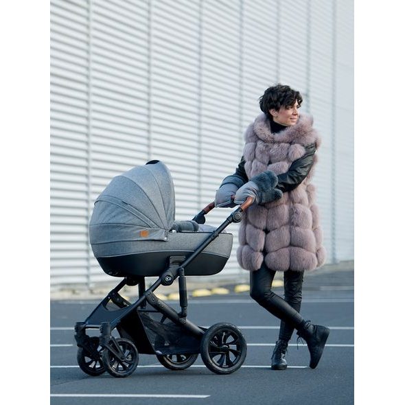 RUKAVICE NA KOČÁREK FUR PINK - RUKÁVNÍKY NA KOČÁREK - KOČÁRKY A PŘÍSLUŠENSTVÍ