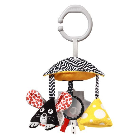 BABYONO HRAČKA ZÁVĚSNÁ KONTRASTNÍ KOLOTOČ MOUSE 0 M+ - HRAČKY K ZAVĚŠENÍ - PRO DĚTI