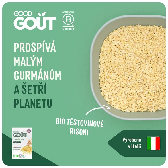 GOOD GOUT BIO ITALSKÉ TĚSTOVINOVÉ RISONI (250 G) - VAŘENÍ A PEČENÍ - PRO MAMINKY
