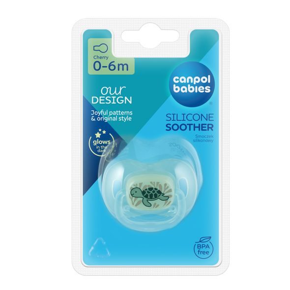 CANPOL BABIES DUDLÍK SVÍTÍCÍ SILIKONOVÝ TŘEŠINKA 0-6M LOVE&SEA - SAVIČKY A PÍTKA - KRMENÍ