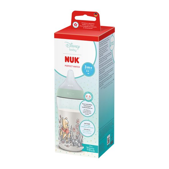 NUK PERFECT MATCH LÁHEV S KONTROLOU TEPLOTY DISNEY MEDVÍDEK PÚ 260 ML - KOJENECKÉ LAHVE - KRMENÍ