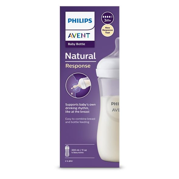 PHILIPS AVENT LÁHEV NATURAL RESPONSE 330 ML, 3M+DÁREK PETITE&MARS MISKA 6M+ - KOJENECKÉ LAHVE - KRMENÍ