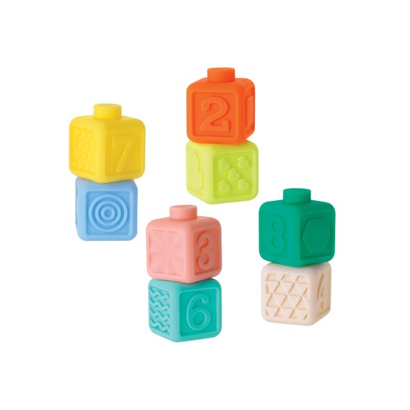 INFANTINO KOSTKY SQUEEZE & STACK 8 KS - STAVEBNICE A PUZZLE - PRO DĚTI