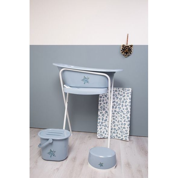 BEBE-JOU MUŠELÍNOVÝ NÁVLEK NA MALOU PODLOŽKU LEOPARD BLUE 75X44CM - POTAHY NA PŘEBALOVACÍ PODLOŽKY - PŘEBALOVÁNÍ