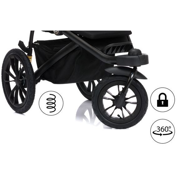 FILLIKID JOGGER RUN BLACK MELANGE - SPORTOVNÍ KOČÁRKY - KOČÁRKY A PŘÍSLUŠENSTVÍ