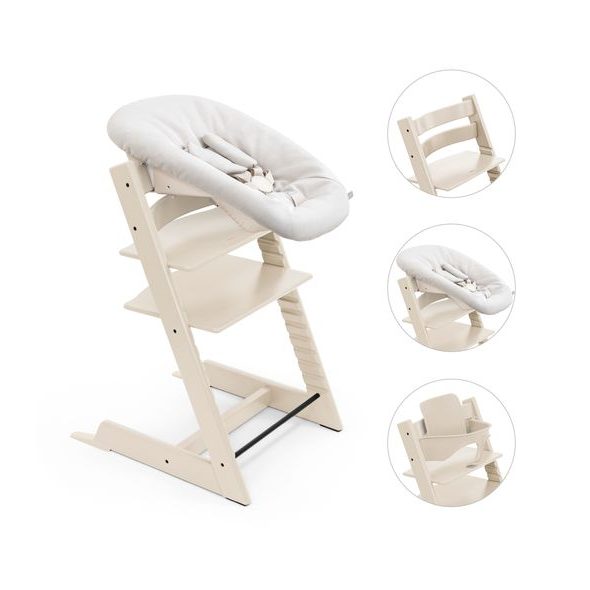 STOKKE® TRIPP TRAPP® + NOVOROZENECKÁ SADA + BABY SET ZVÝHODNĚNÁ SADA - JÍDELNÍ ŽIDLIČKY DŘEVĚNÉ - KRMENÍ