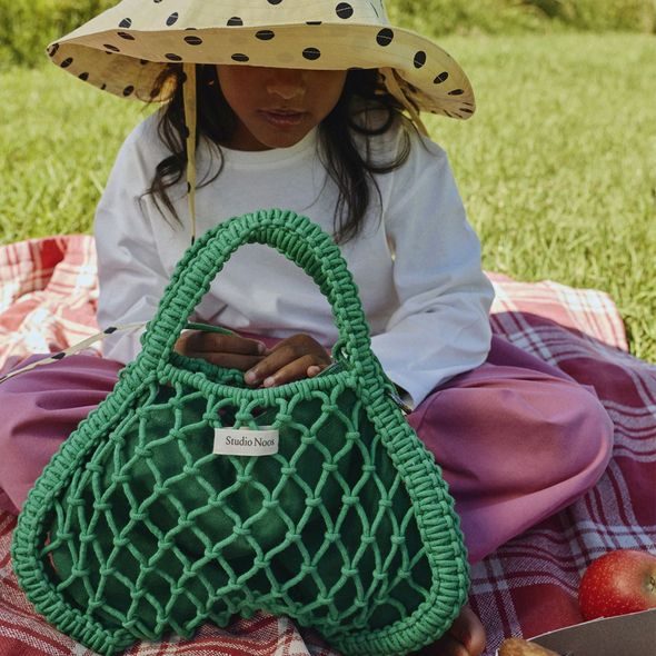 STUDIO NOOS MACRAME MINI HAND BAG SÍŤKA GREEN & TAŠKA PURPLE GREEN - DOPLŇKY - PRO MAMINKY