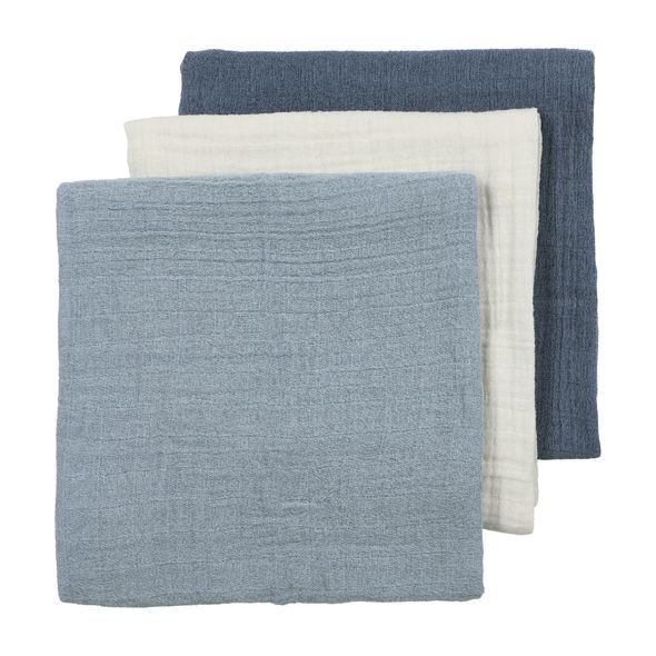 MEYCO MUŠELÍNOVÉ PLENY 3-BALENÍ - NATURAL/JEANS BLUE/INDIGO - LÁTKOVÉ PLENY ALL IN ONE - PŘEBALOVÁNÍ