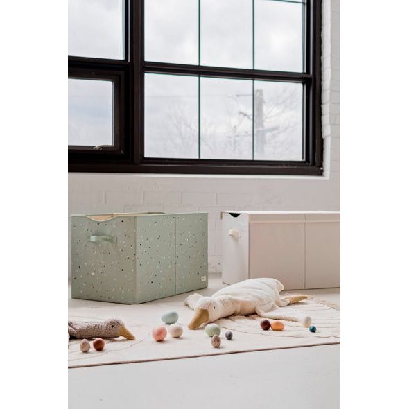 3 SPROUTS TRUHLA NA HRAČKY RECYCLED TERRAZZO/GREEN - BOXY NA HRAČKY - SPINKÁNÍ