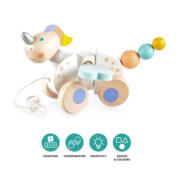 ZOPA DŘEVĚNÁ TAHACÍ HRAČKA - TAHACÍ A TLAČÍCÍ - PRO DĚTI