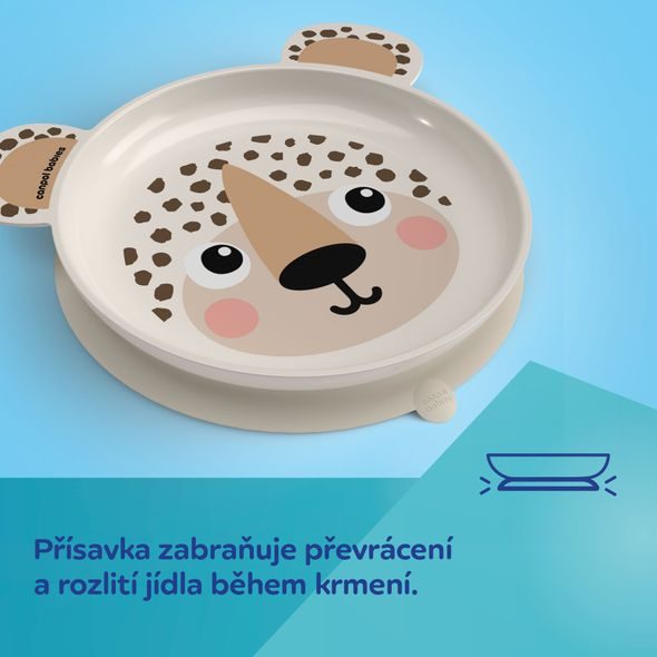CANPOL BABIES TALÍŘ S UŠIMA A PŘÍSAVKOU BABIESBOO BÉŽOVÝ - MISKY, TALÍŘKY A PODLOŽKY - KRMENÍ